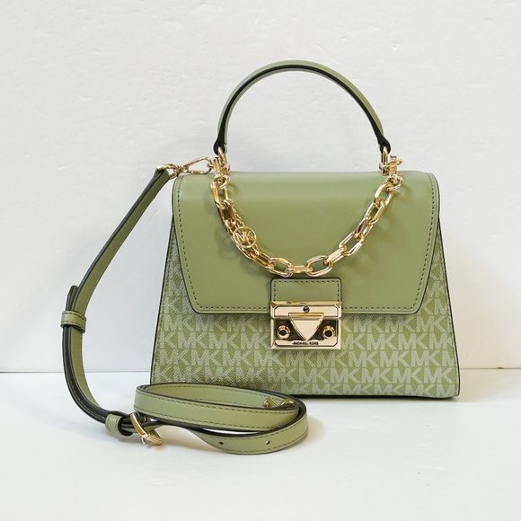 Michael Kors Serena Small Top Handle Flap Shoulder Crossbody Bag MK Light Sage - Picture 1 of 12